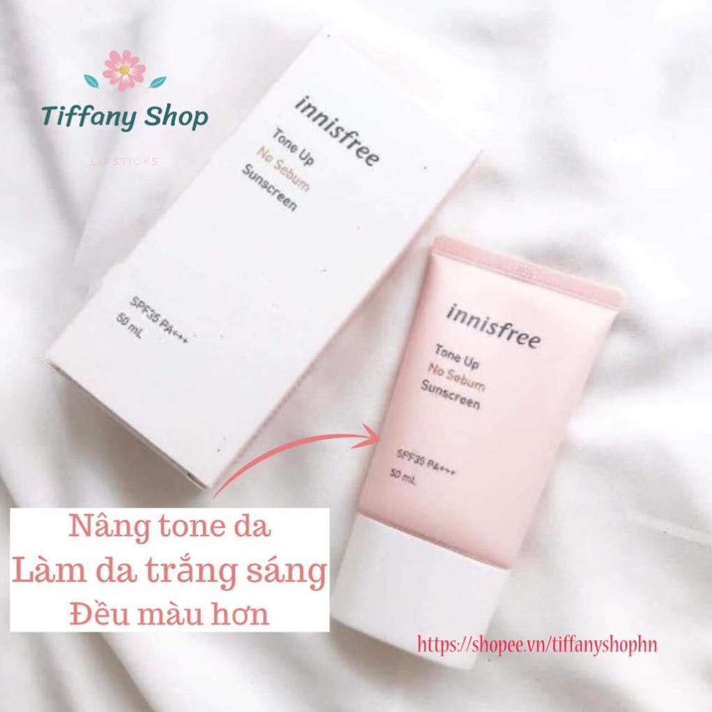 Kem Chống Nắng Innisfree Tone Up No Sebum Sunscreen SPF50+PA++++ 50ml (màu hồng)