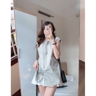 Theday_ Áo Sơ Mi Sát Nách Kiểu Dáng Hàn Quốc