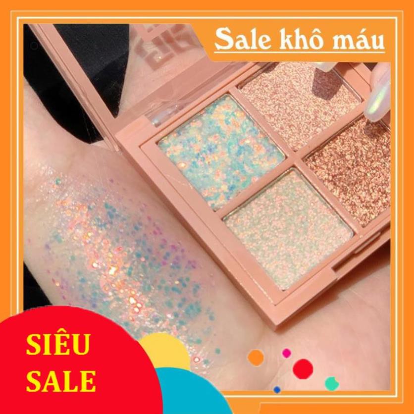 ( Siêu Sỉ Tốt ) Phấn Mắt Nhũ 4 Ô DIKALU GLINTBOMB Chính Hãng Nội Địa Nội Địa Mùi Beauty