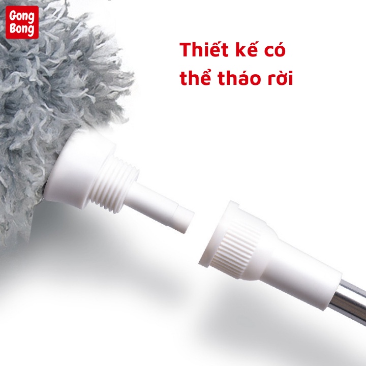 Chổi quét bụi cây phất trần thông minh cán dài 2m8 có thể thu rút gọn điều chỉnh độ dài quét màng nhện tiện lợi