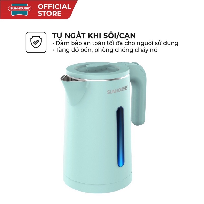 Ấm Đun Siêu Tốc SUNHOUSE 2 Lớp Dung Tích 1.8L SHD1351