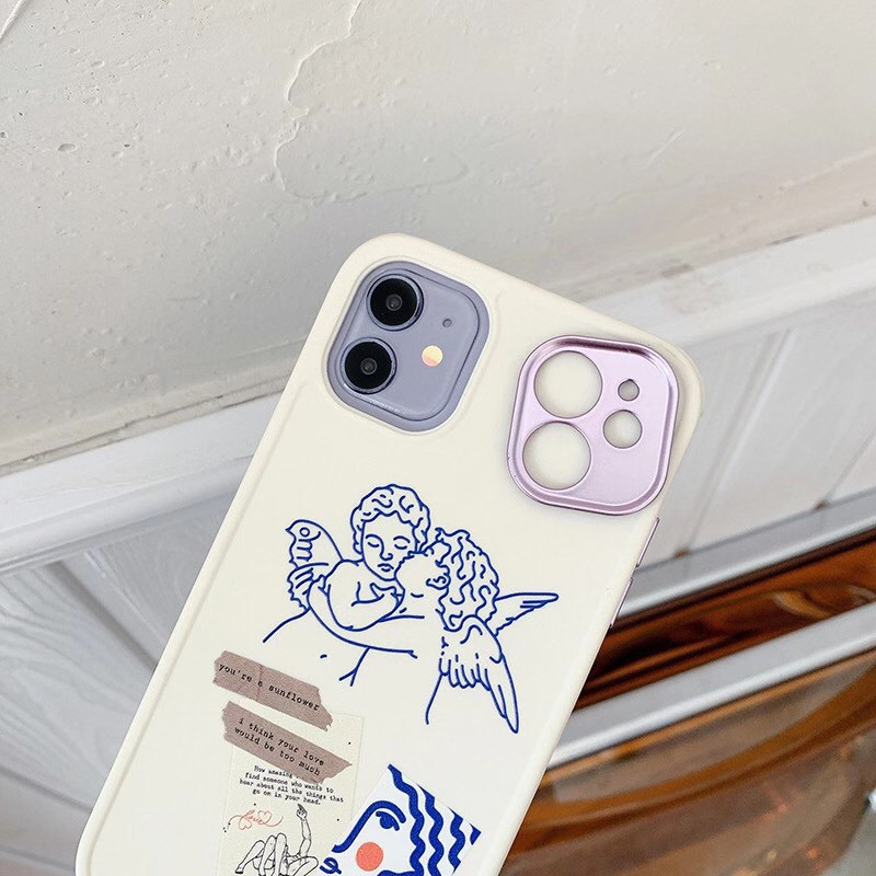Ốp Lưng Tpu Matte Họa Tiết Thiên Thần Thời Trang Cho Iphone12 / 12pro Max / 12mini / 7plus / Xsmax / 11pro Max / 11 | BigBuy360 - bigbuy360.vn