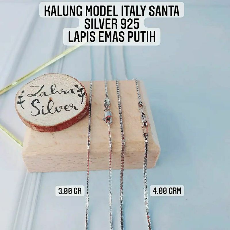 Dây chuyền mạ bạc 925 mặt hình ông già Noel Ý