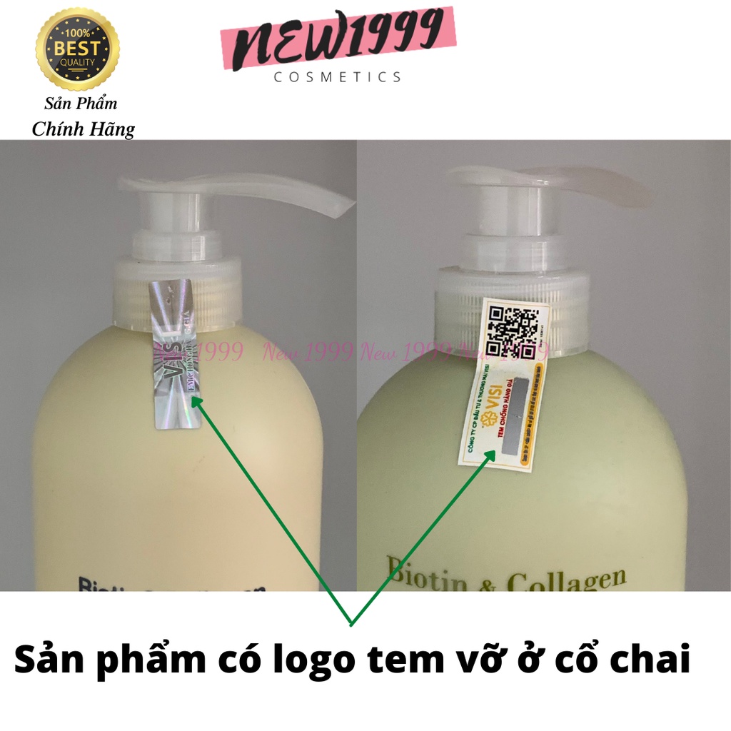 Cặp dầu gội xả Biotin Collagen 500ml 1000ml giảm rụng tóc phục hồi kích thích mọc tóc