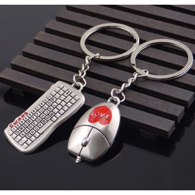 Móc khóa đôi tình yêu móc khóa cặp đôi tình nhân bàn phím con chuột quà tặng lưu niệm đáng yêu (1 CẶP GỒM 2 CHIẾC)
