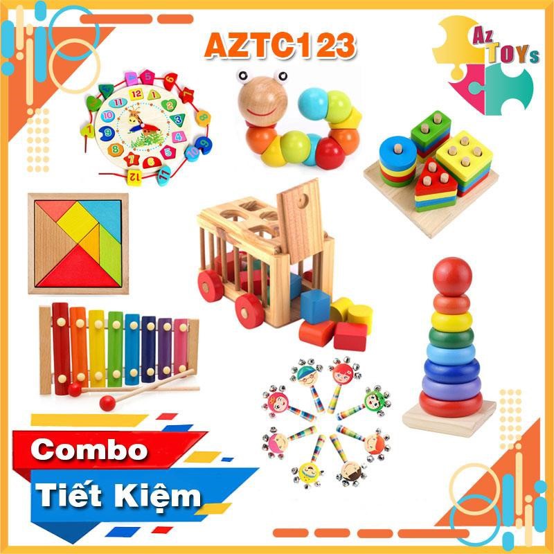 [DEAL SỐC] Combo Đồ Chơi Gỗ Phát Triển Tư Duy, Kỹ Năng Cho Bé - AZTC123