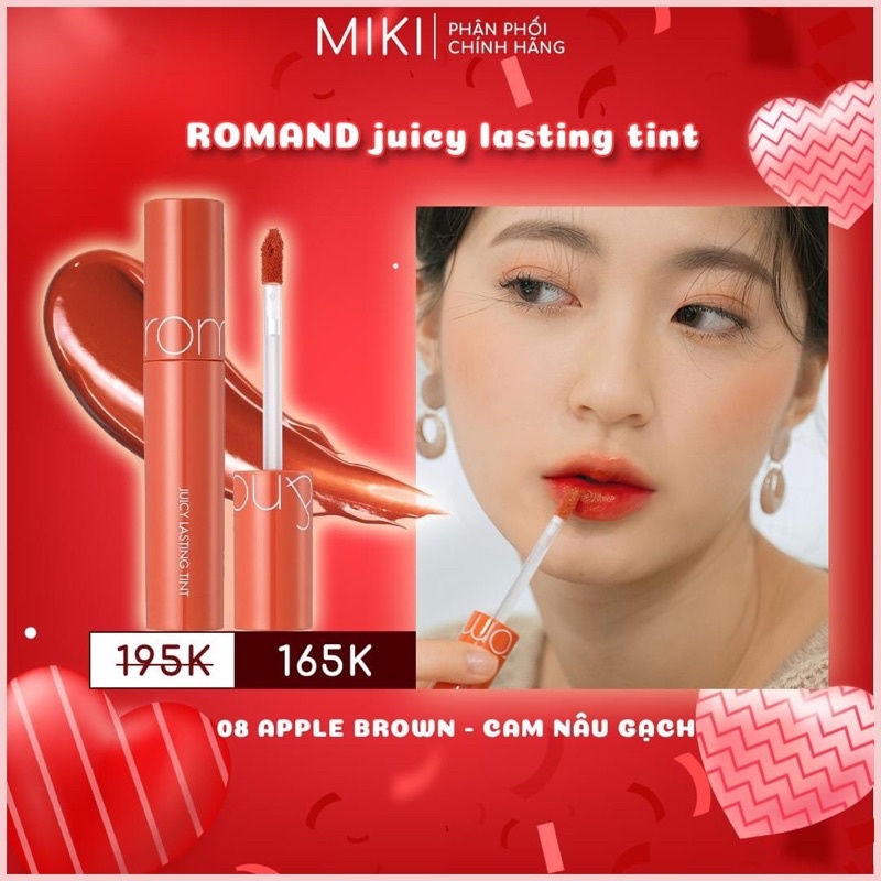 Son tint lỳ romand juicy lasting tint vị Syrup lượt nhẹ môi