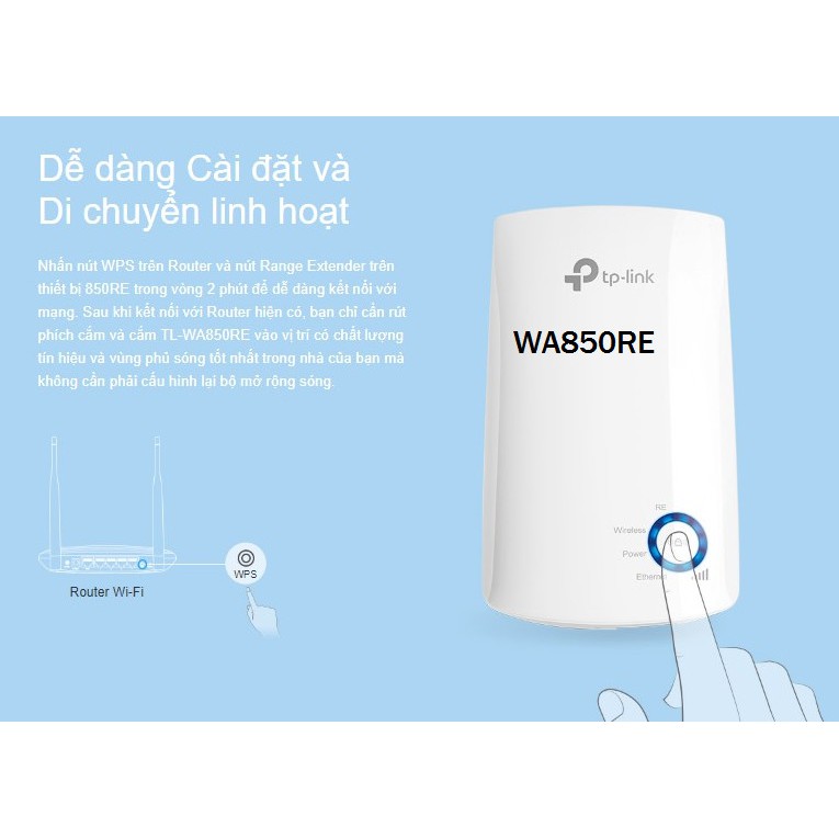 Bộ Kích mở rộng sóng Wi-Fi tốc độ 300Mbps TP-LINK TL-WA850RE CHÍNH HÃNG BẢO HÀNH 24 THÁNG