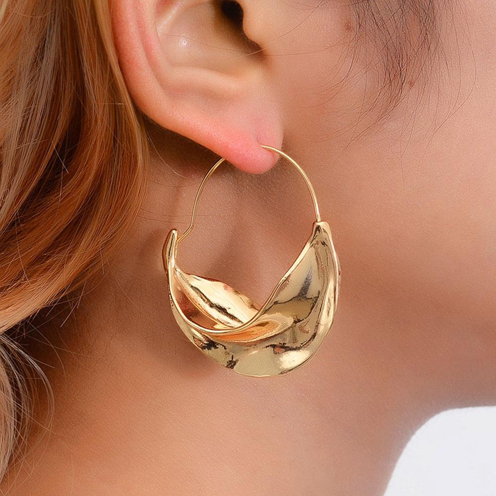 QQMALL Khuyên Tai Vòng Lủng Lẳng Hình Thuyền Lập Thể Thời Trang Dự Tiệc Cho Nữ