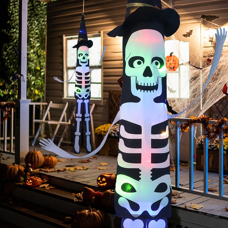 1 Đèn LED Hình Đầu Lâu Trang Trí Halloween