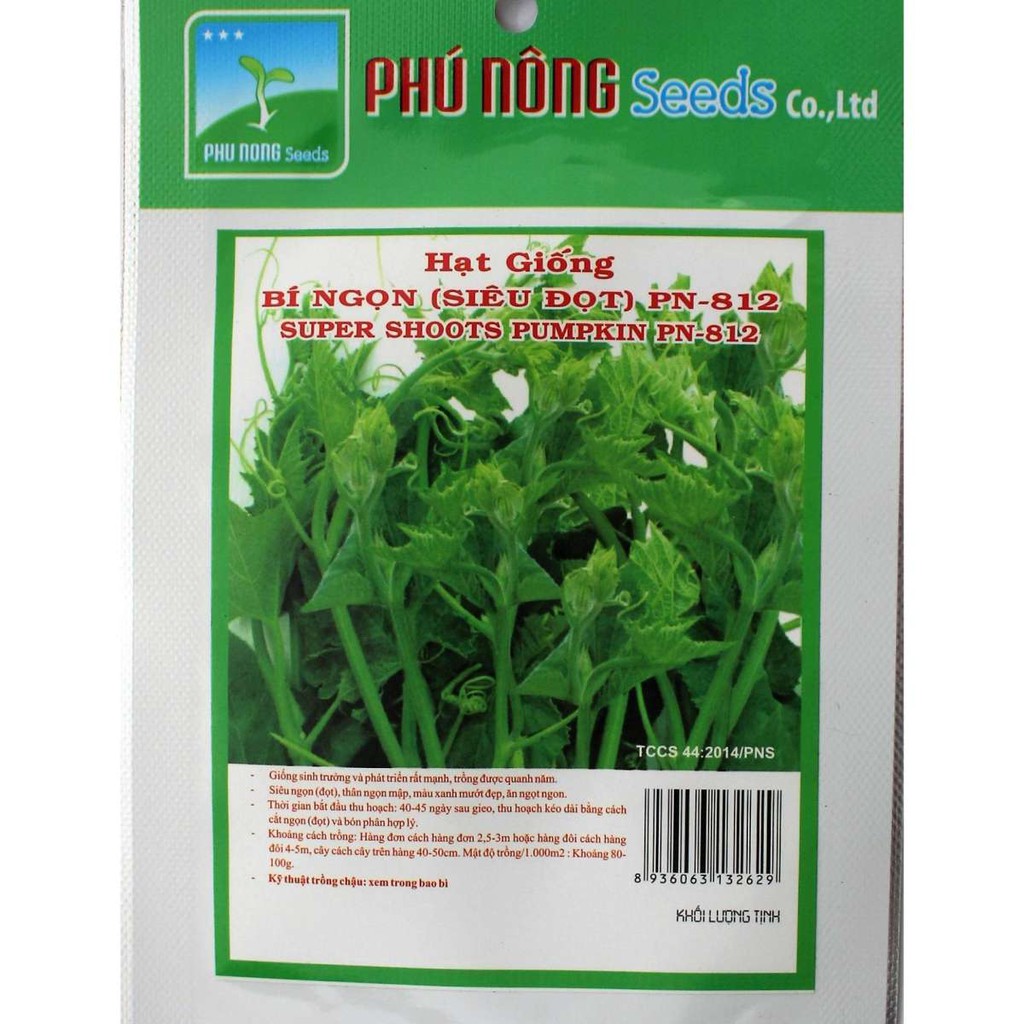 Hạt giống bí siêu ngọn Phú Nông-pn812   Giống sinh trưởng và phát triển mạnh, trồng được quanh năm.