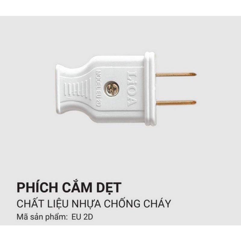 Phích cắm điện LIOA 2 chân dẹt - EU2D