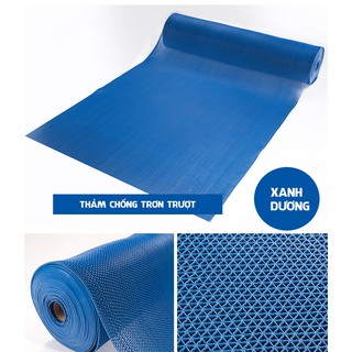 Thảm nhựa lưới chống trơn màu xanh dương - khổ 90cm x 50cm