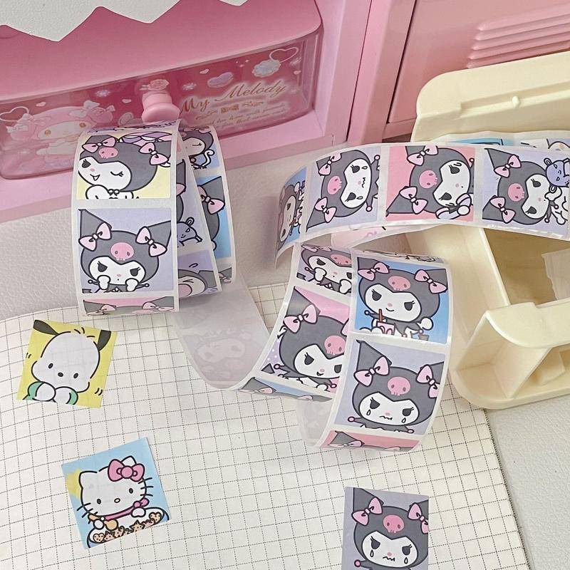 SANRIO Cuộn 5 / 200 Miếng Dán Hoạt Hình Kuromi Cinnamoroll Dễ Thương Cho Bé