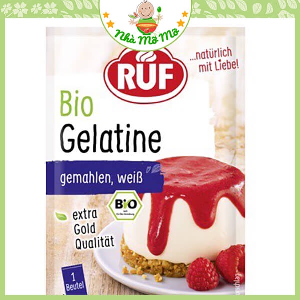 Bột gelatine hữu cơ Ruf Đức 9g Gelatin Làm Thạch Pudding Cho Bé Ăn Dặm Date 2025 - Nhà Mỡ