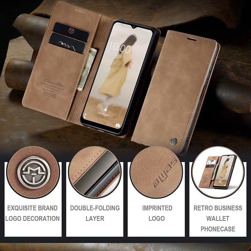 Ốp Điện Thoại Da Từ Tính Đế Lật Mềm Cho Samsung Galaxy A10 A20 A30 A40 A50 A30S A50S A70 A80 A90 A10S A20S A02S A40S