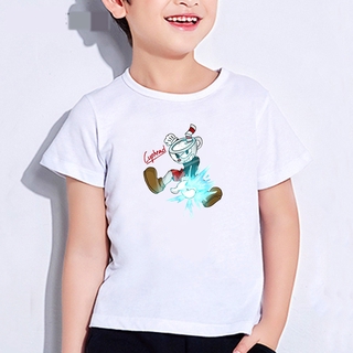 Áo Thun Ngắn Tay In Hình Cuphead Cho Bé Trai Và Gái