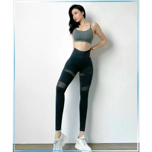 Quần Legging Dài Tập Thể Thao QS Đen Cao Cấp – Thun Dệt Quảng Châu - Quần Thể Thao Nữ Mẫu Mới