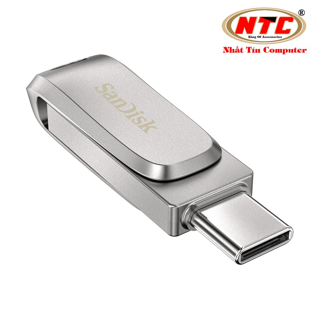 USB OTG Sandisk Ultra Dual Drive Luxe USB Type-C 3.1 256GB 150MB/s - Vỏ kim loại cao cấp (Bạc)