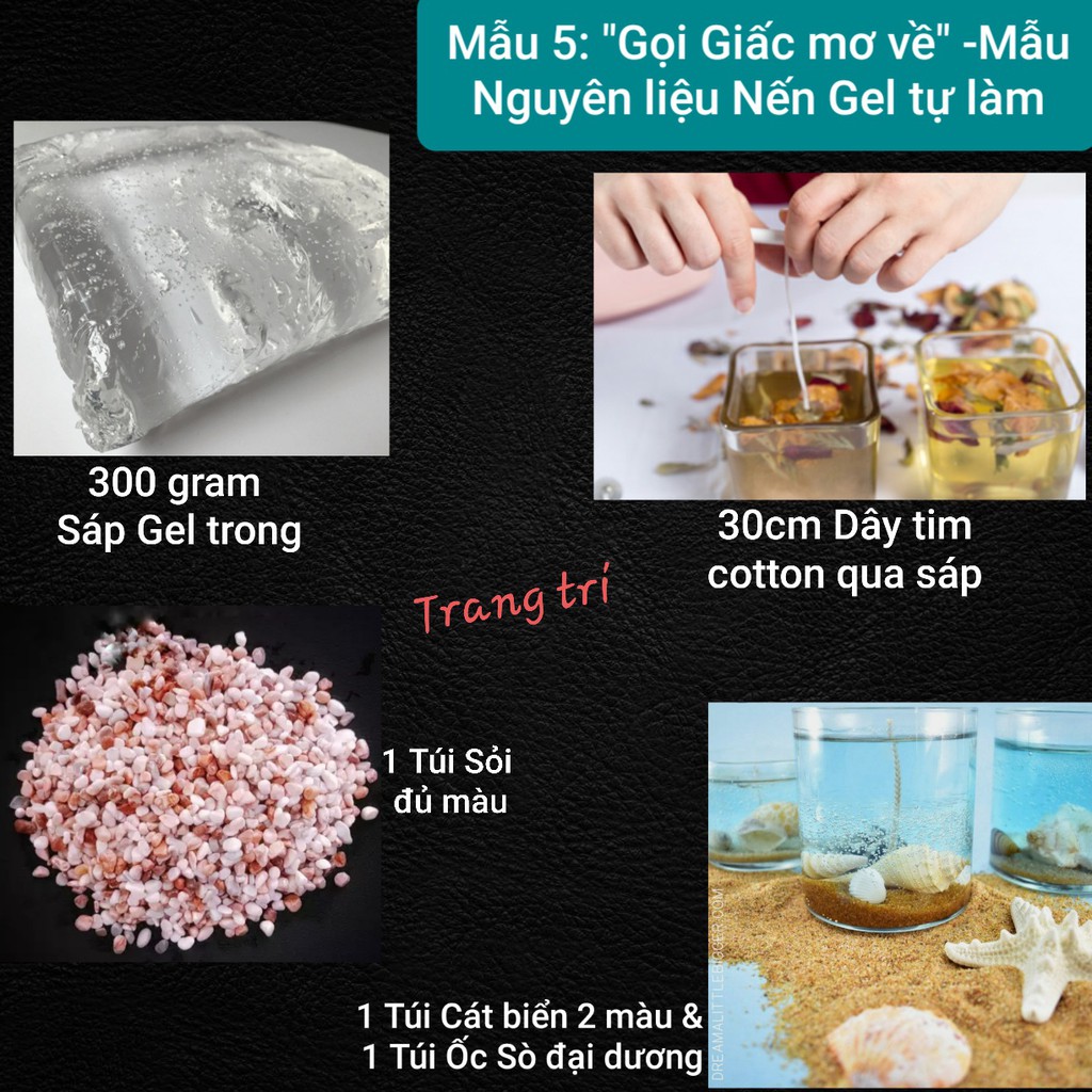 [Chưa có ý tưởng làm Nến] Mẫu trang trí 5: &quot;Gọi Giấc mơ về&quot; - Mẫu Nến Gel trong Tự làm - 9293store - 9293kitdecor