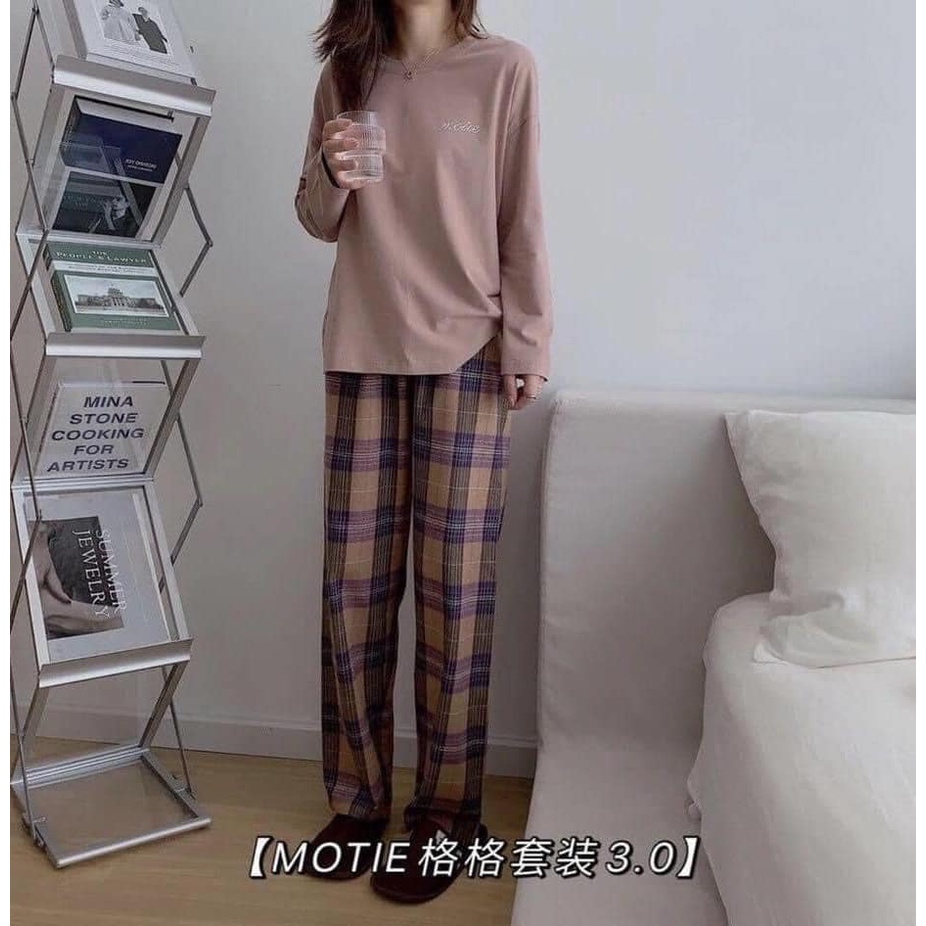 BỘ ĐỒ NGỦ NỮ SỌC CARO | BigBuy360 - bigbuy360.vn