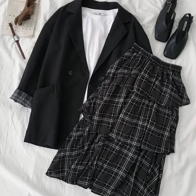 Set vest chân váy