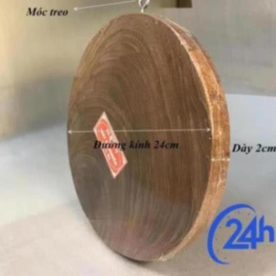 THỚT GỖ NGHIẾN không tâm THỚT ĐỂ THÁI đường kính 24cm- dày 2 - 2.5cm