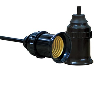 Bộ 2 đuôi đèn treo tiêu chuẩn kín nước E27 Đen