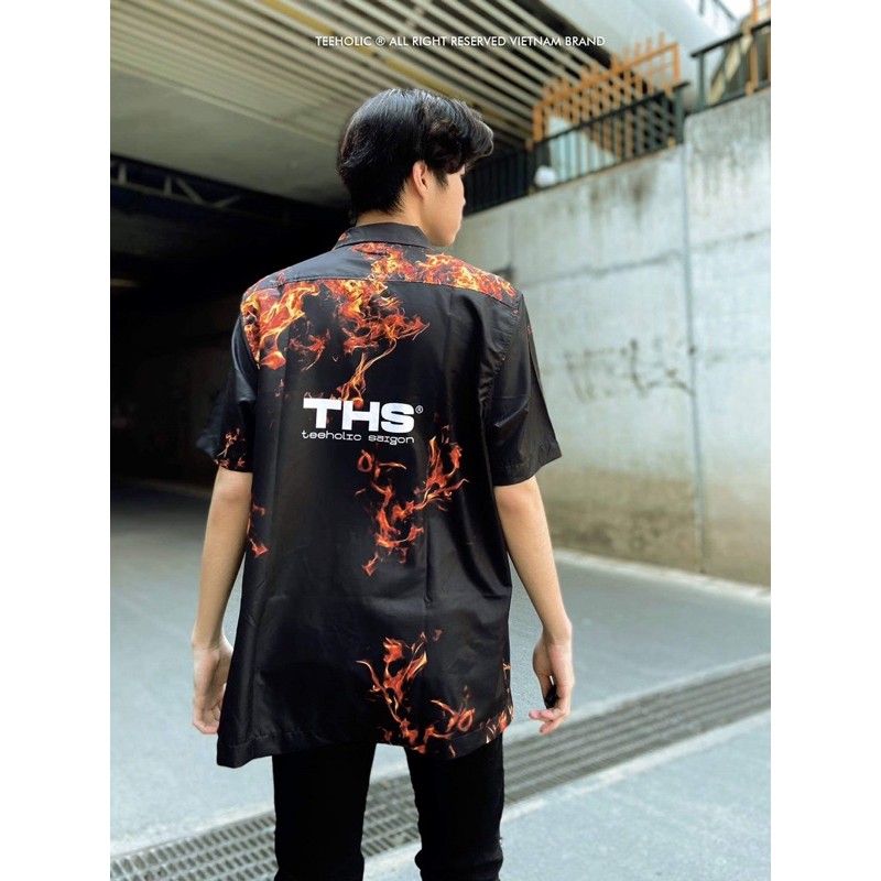 Áo Sơ Mi Unisex In Hoạ Tiết Lửa THS - TeeHolic
