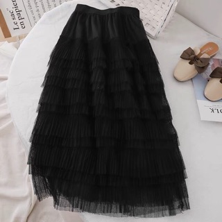 Chân váy dài ren tầng