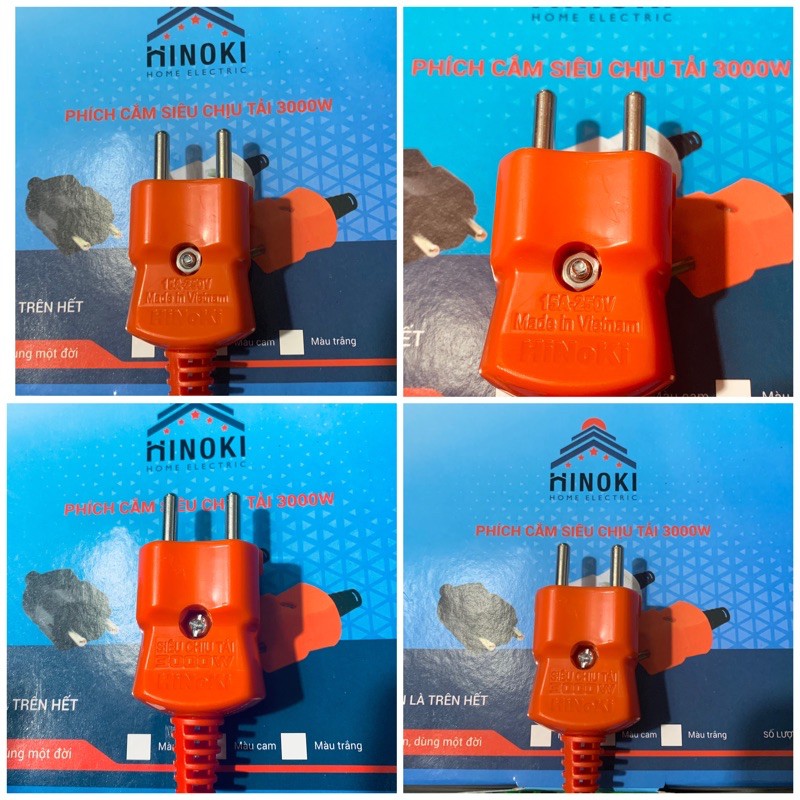 [Sales] Phích cắm chịu tải màu cam HiNoKI, Phích cắm siêu chịu tải công nghiệp 3000W