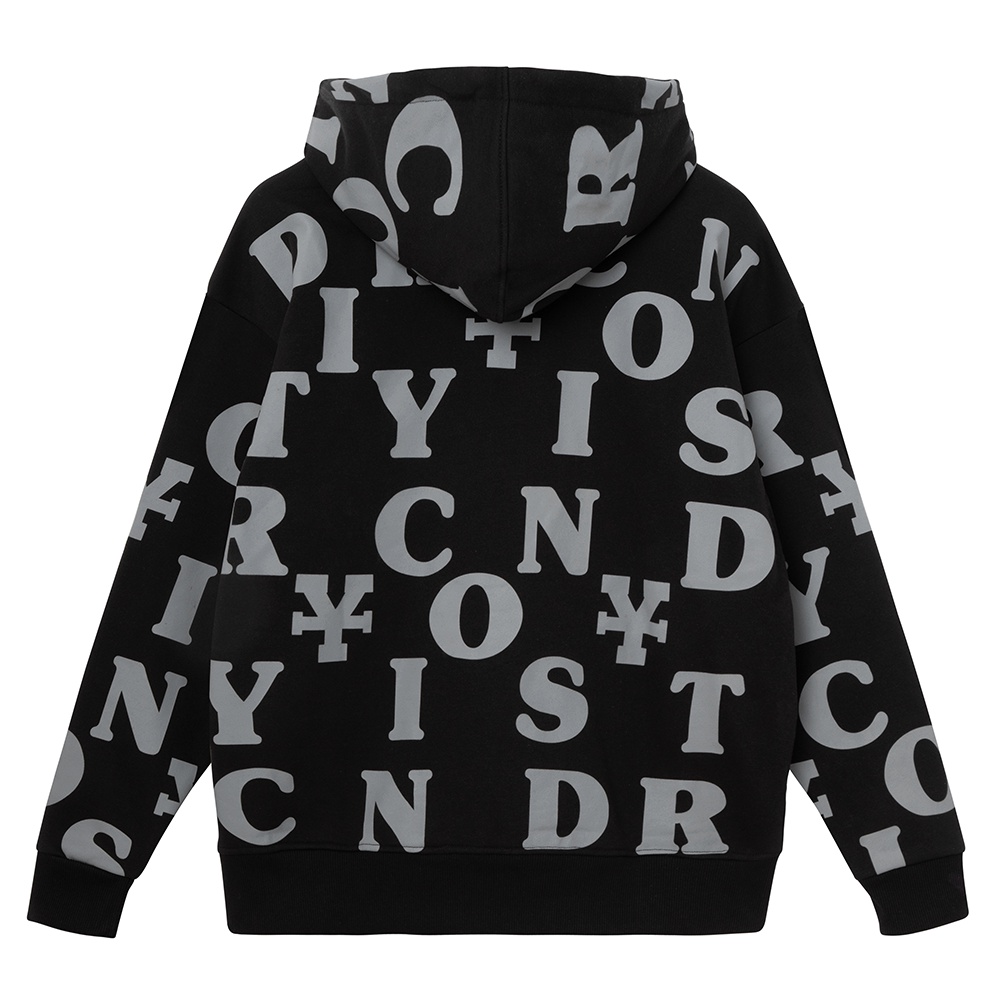 Áo khoác DirtyCoins Letters Monogram Hoodie - Black / Grey