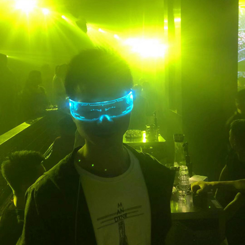 Mắt Kính RAVE Nhựa Trong Suốt Có Đèn Led Phát Sáng Độc Đáo