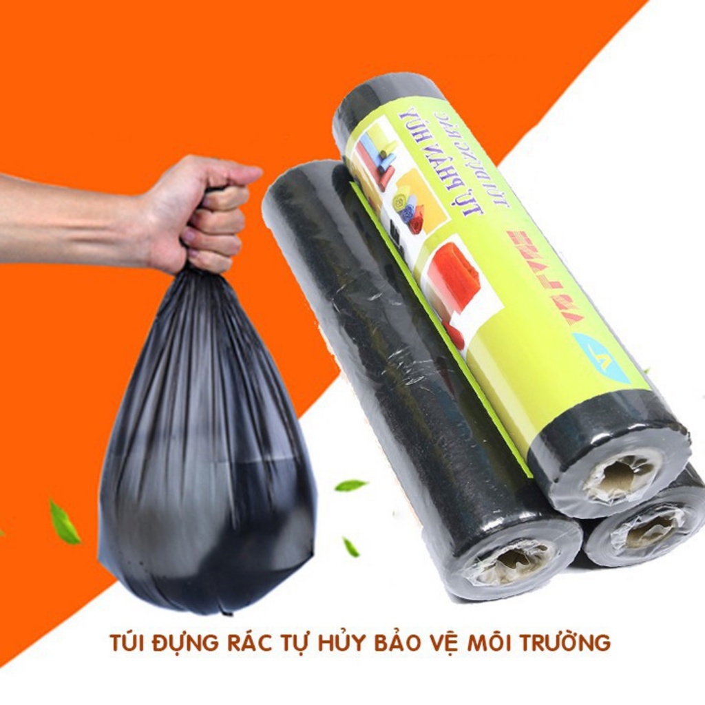 Cuộn Túi Đựng Rác Đen Tự Phân Hủy 500g