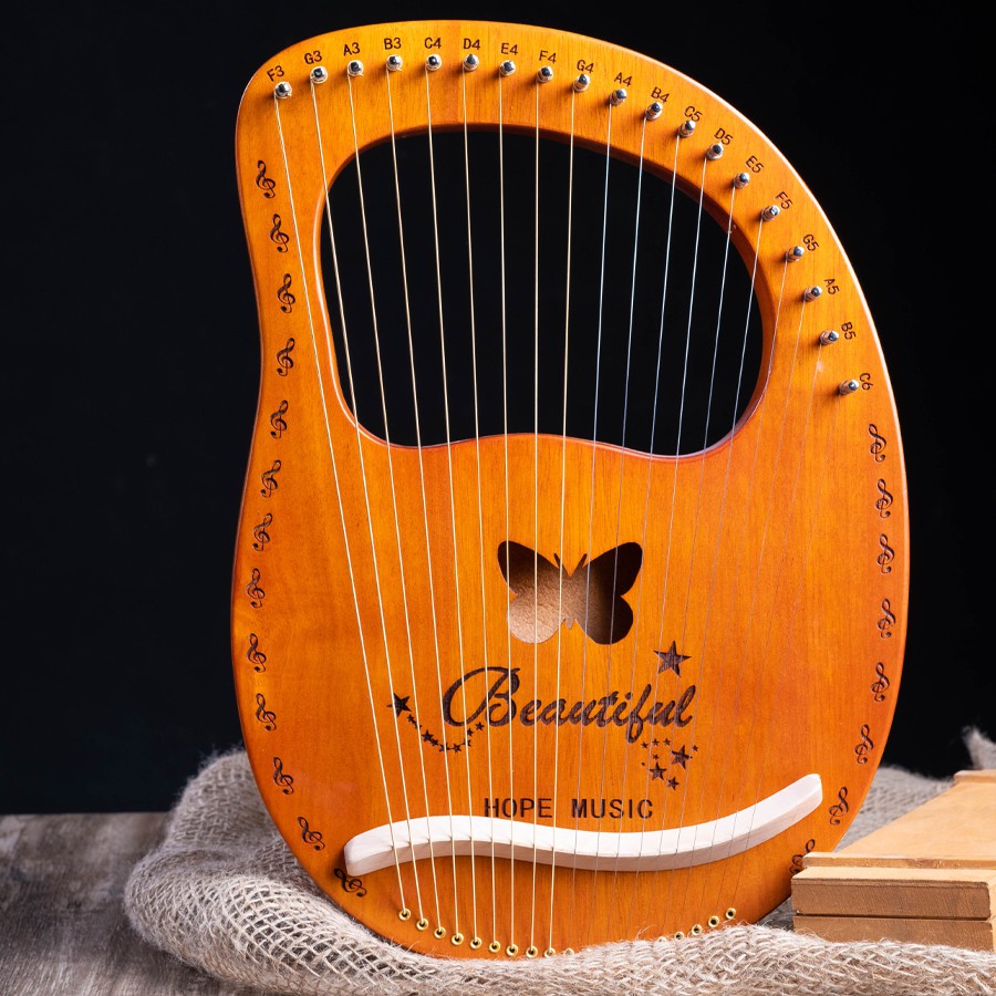 Đàn Lyre 19 Dây Hope Music Cao Cấp Butterfly - Tặng Túi Chống Sốc