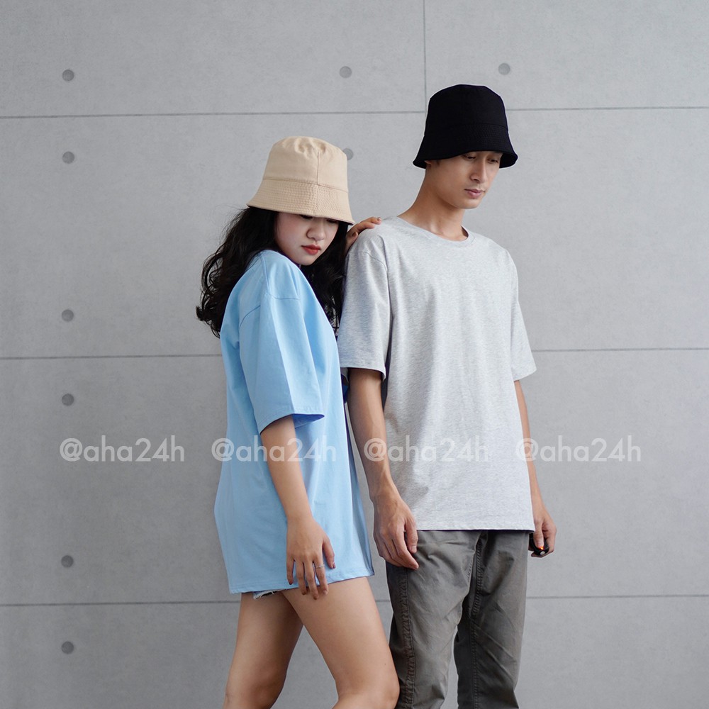 Áo thun Unisex trơn 100% Cotton form rộng tay lỡ phông oversize cho nam nữ AH1504 | WebRaoVat - webraovat.net.vn