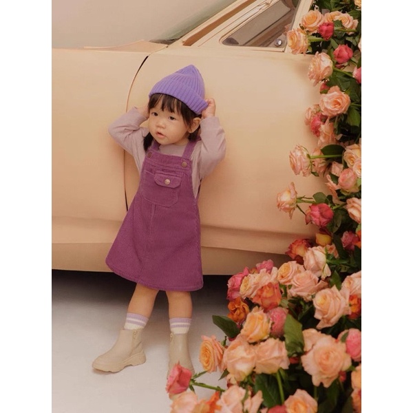 Yếm nhung tím cho bé gái