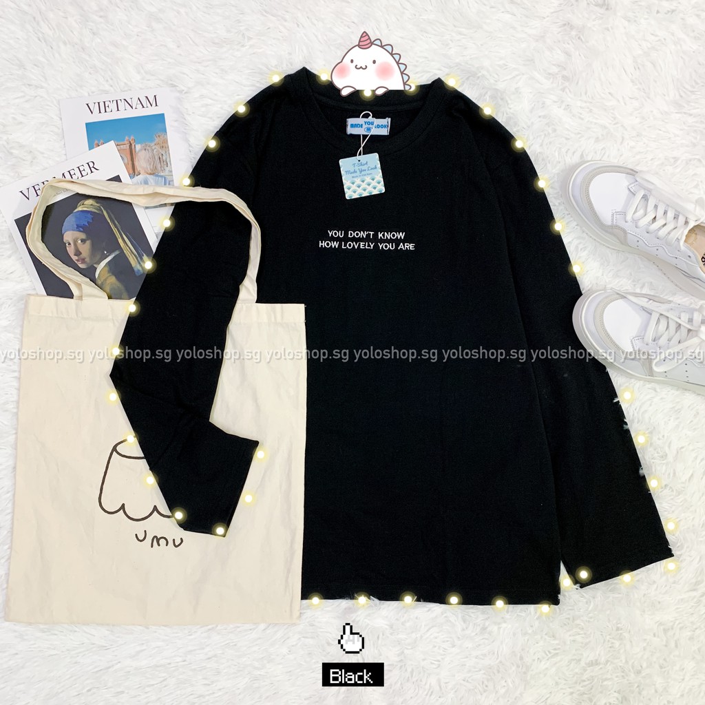 Áo Thun Tay Dài THÊU Unisex Form Rộng YOU DON'T KNOW | BigBuy360 - bigbuy360.vn