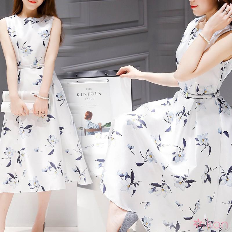 FREESHIP ĐƠN 99K_ ✨Ikon Đầm chữ A in hoaĐầm dáng chữ A in bông hoa phong cách Hàn Quốc đầm hoa váy hoa nhí