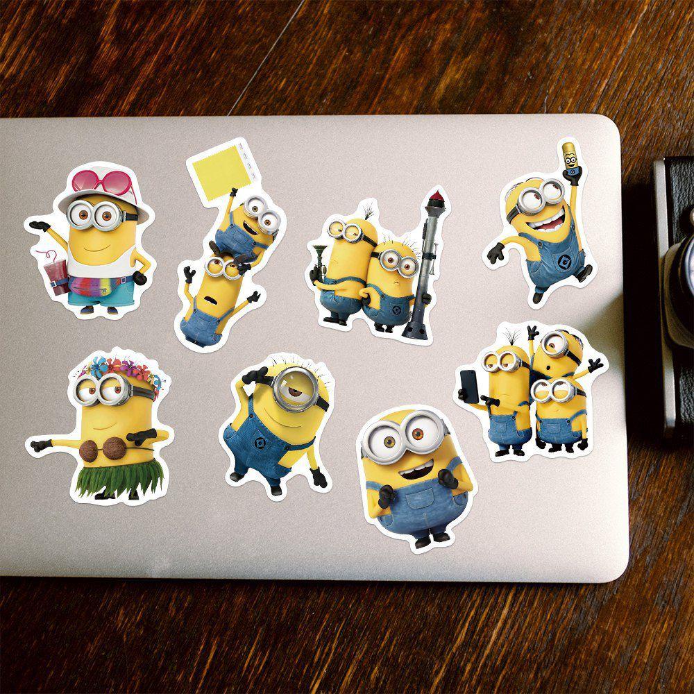 Sticker Dán Laptop / Điện Thoại / Ván Trượt Tự Dính Họa Tiết Hoạt Hình Anime Despicable Me Màu Vàng