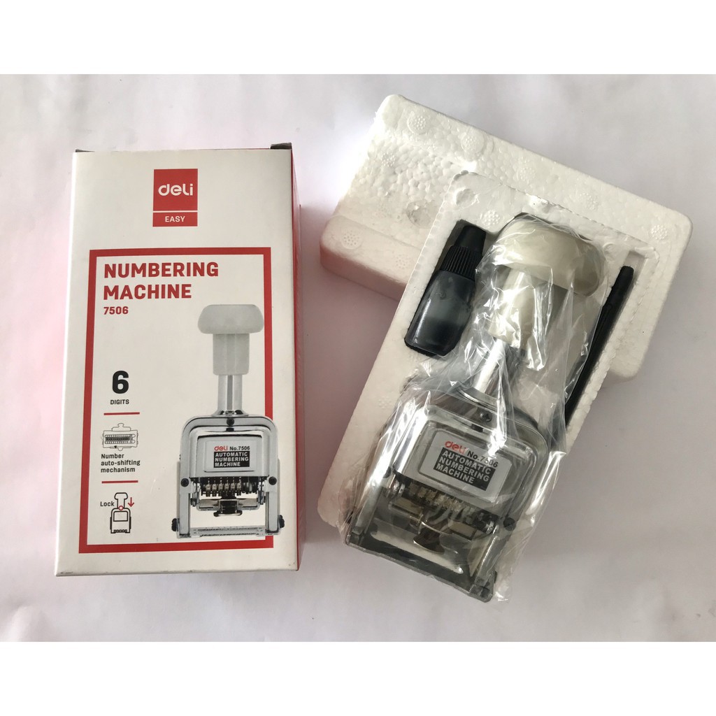Dấu số nhảy tự động Deli 6 số - cao 5mm