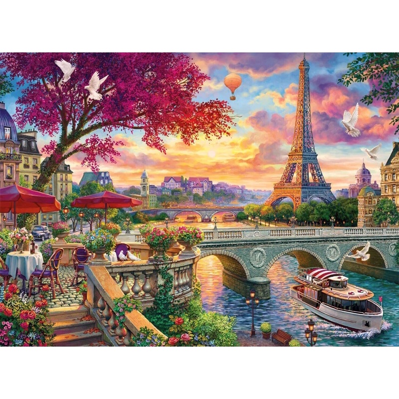 Bộ tranh đính đá 5D tự làm họa tiết hình tháp eiffel 40*30cm | Shopee Việt  Nam