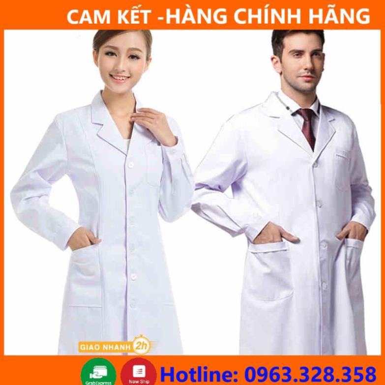 Áo Blue Trắng, Áo Choàng Bác Sĩ Dài/ Ngắn Tay Nhận May Đồng Phục Bác Sĩ-[Hàng Nhập Khẩu]