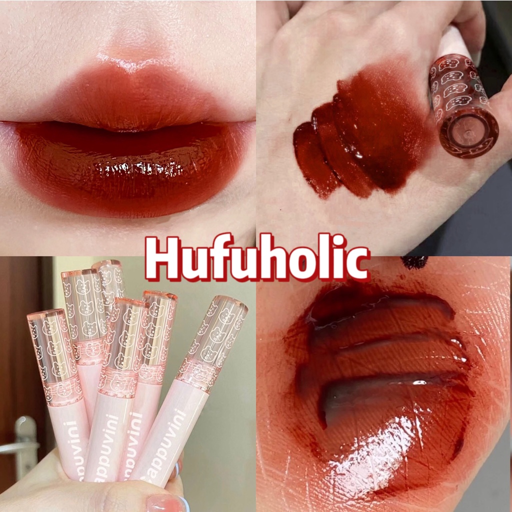 Cappuvini Son Bóng Hình Gấu Bông Màu Hồng / Xanh Dương Mềm Mại capu24 capu23 capu43 10VP