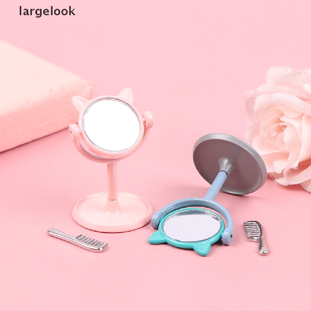 Gương Trang Điểm Hình Tai Thỏ Mini Tỉ Lệ 1 / 12 Cho Nhà Búp Bê ♨Nóng Bỏng