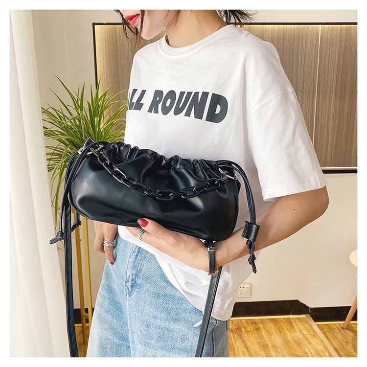 IELGY Túi Đeo Chéo Xếp Ly Nhỏ Gọn Phong Cách Phương Tây Mới Cho Nữ