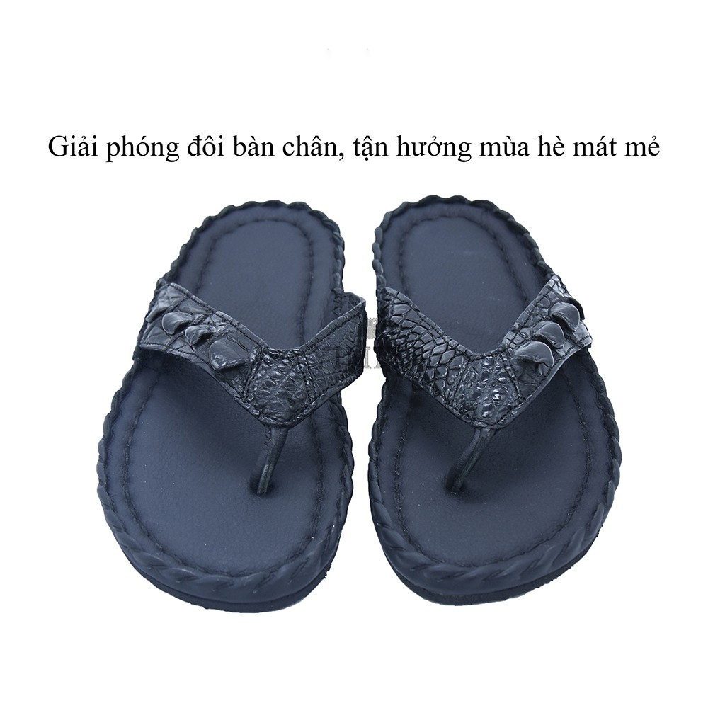 Dép nam da cá sấu đế cao su chống trơn trượt, bền bỉ Yimita