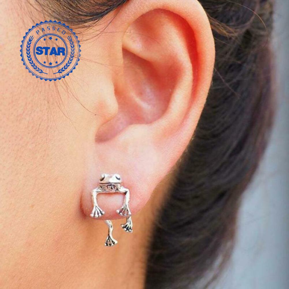 Khuyên tai phối hình con ếch phong cách gothic dễ thương dành cho nữ P2V8