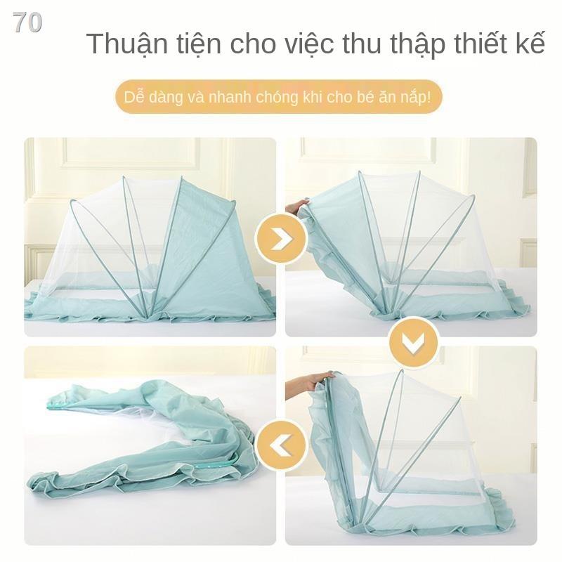 BTấm phủ giường trẻ em Mùng cho trẻ sơ sinh Tấm che muỗi bb dành cho trẻ em không đáy có thể gấp lại được.