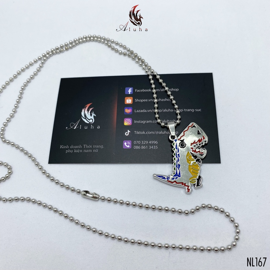 Dây chuyền hợp kim mạ Khủng long sắc màu hot trend phong cách HIPHOP - NL167 - Aluha